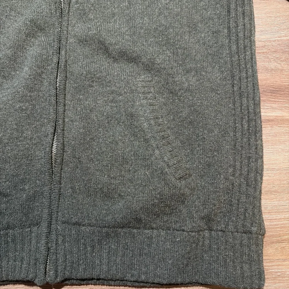 Barbour Full Zip Jumper Green Mens LARGE Soft Lambswool Hilltop Thru Seaweed